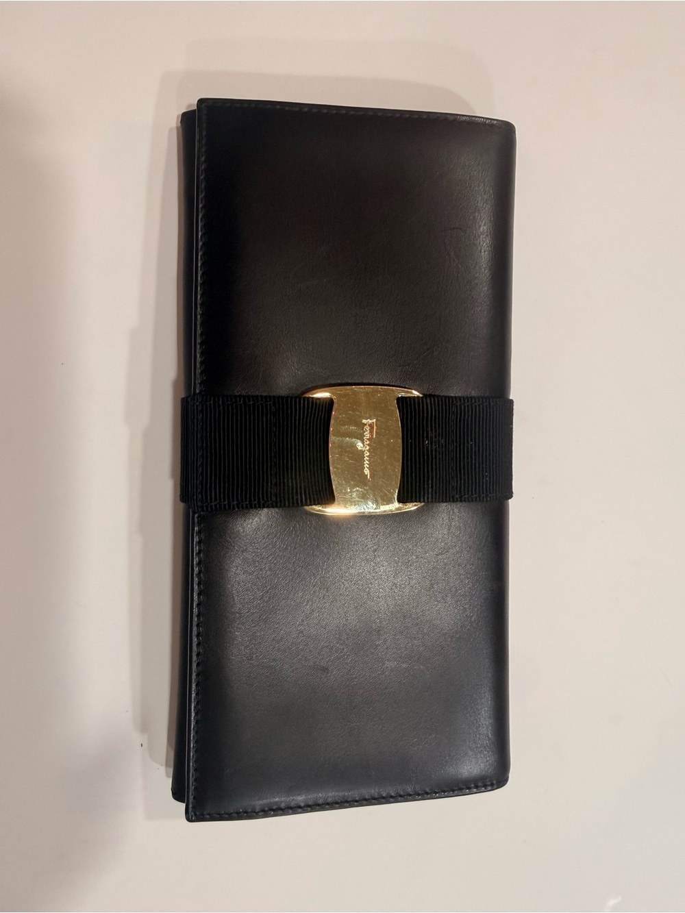 Salvatore Ferragamo Black Leather Wallet